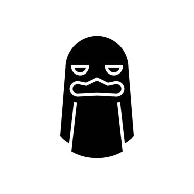 Baş simge hayalet, illüstrasyon, siyah işareti izole arka plan üzerinde vektör