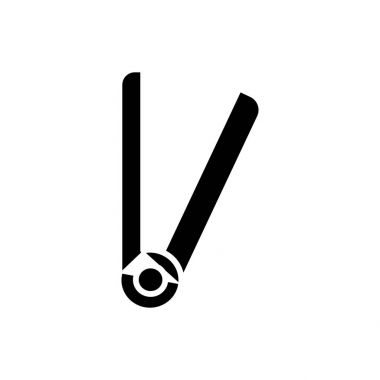 Saç Düzleştirici simgesi, vektör çizim, izole arka plan üzerinde siyah işareti