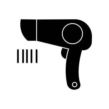 Kuaför fan simge, vektör çizim, izole arka plan üzerinde siyah işareti