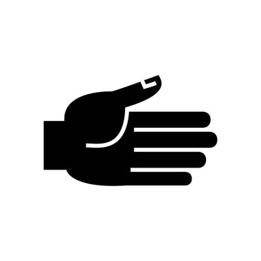 Açık simgesi el, illüstrasyon, siyah işareti izole arka plan üzerinde vektör