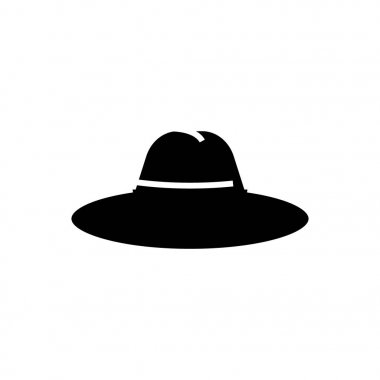 simge şapka, illüstrasyon, siyah işareti izole arka plan üzerinde vektör