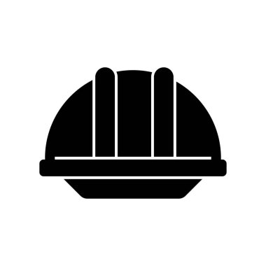 kask inşaat simgesi, vektör çizim, izole arka plan üzerinde siyah işareti