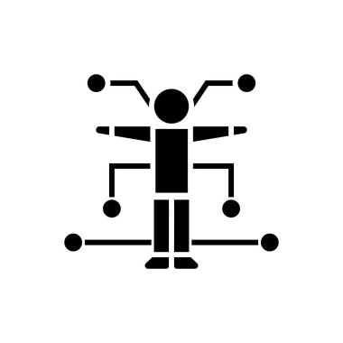 insan analiz kutsal kişilerin resmi, vektör çizim, izole arka plan üzerinde siyah işareti