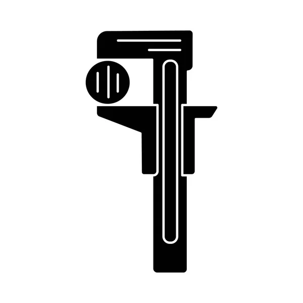 Regla - llaves icono, ilustración vectorial, signo negro sobre fondo aislado — Vector de stock