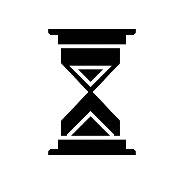 Icono de tiempo de arena, ilustración vectorial, signo negro sobre fondo aislado — Vector de stock