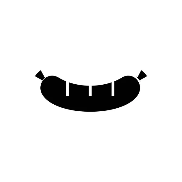 Иконка колбасы, векторная иллюстрация, черный знак на изолированном фоне — стоковый вектор