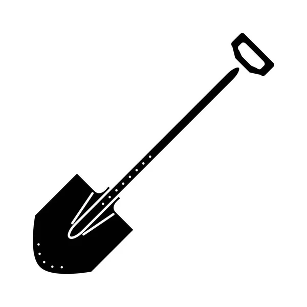 Icono de pala, ilustración vectorial, signo negro sobre fondo aislado — Vector de stock