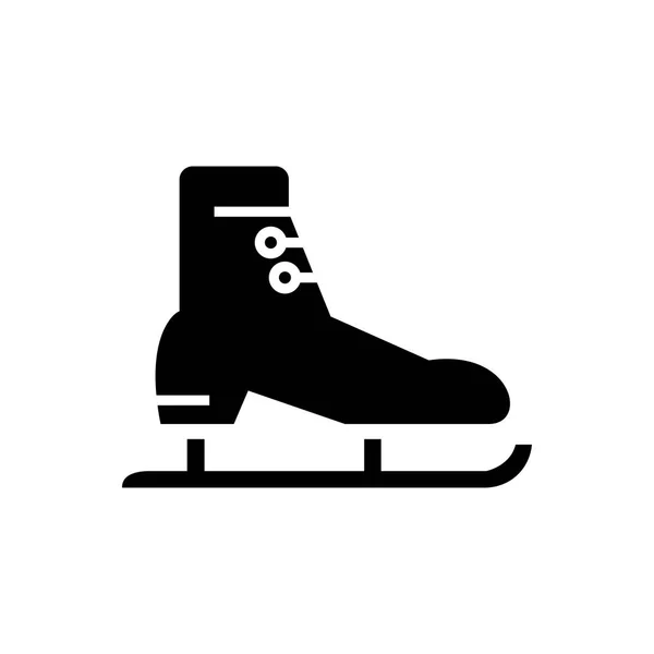 Skates Renn-Ikone, Vektorabbildung, schwarzes Schild auf isoliertem Hintergrund — Stockvektor