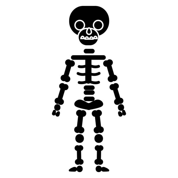 skeletone icon, vector illustration, black sign on isolated background
