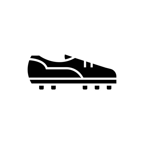 Icono de la bota de fútbol, ilustración vectorial, signo negro sobre fondo aislado — Archivo Imágenes Vectoriales