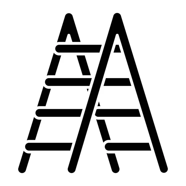 Icono de escaleras, ilustración vectorial, signo negro sobre fondo aislado — Archivo Imágenes Vectoriales