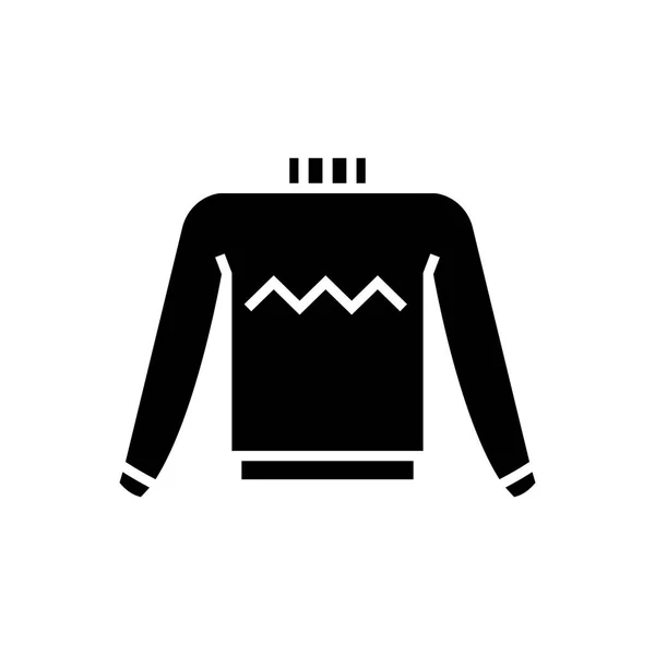 Ícone de suéter, ilustração vetorial, sinal preto no fundo isolado —  Vetores de Stock
