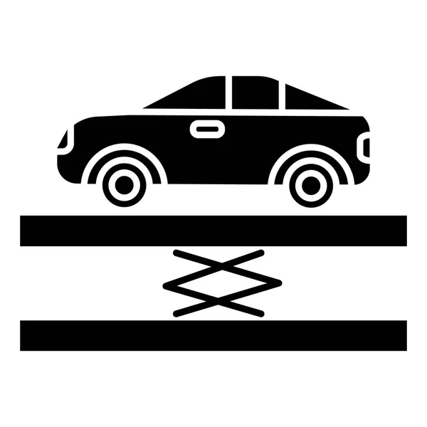 Zawieszenie - samochód usługi ikona ilustracja wektorowa, czarny znak na na białym tle — Wektor stockowy