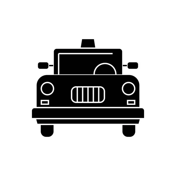 Icono de taxi, ilustración vectorial, signo negro sobre fondo aislado — Vector de stock
