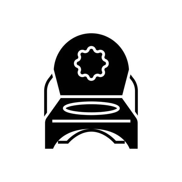 Icône de pot de toilette, illustration vectorielle, signe noir sur fond isolé — Image vectorielle