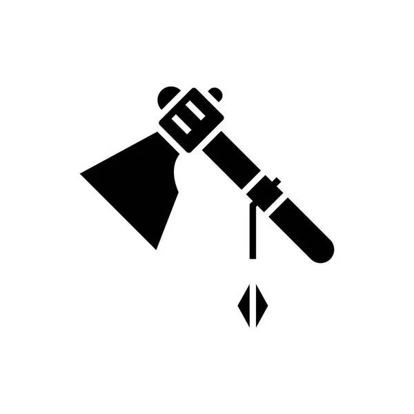 Icono tomahawk, ilustración vectorial, signo negro sobre fondo aislado — Archivo Imágenes Vectoriales