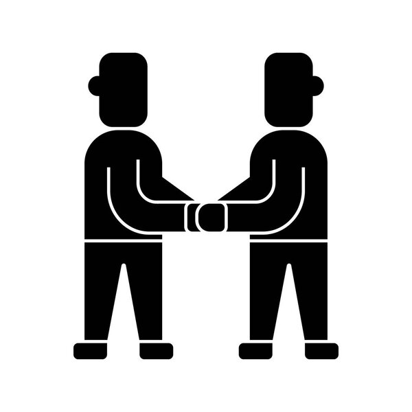 договор - иконка расположения, векторная иллюстрация, черный знак на изолированном фоне
