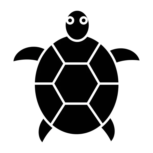 Schildpad pictogram, vectorillustratie, zwarte teken op geïsoleerde achtergrond — Stockvector