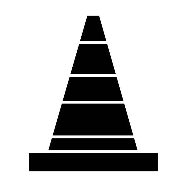 Icono de construcción de advertencia, ilustración vectorial, signo negro sobre fondo aislado — Archivo Imágenes Vectoriales