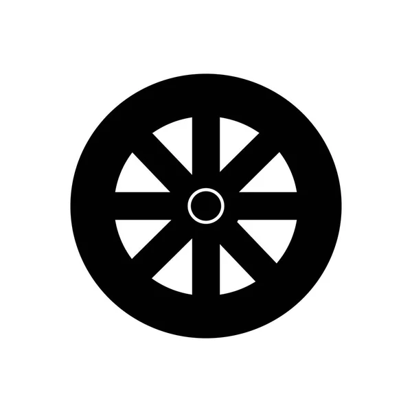 轮图标，矢量图中，黑色标志上孤立的背景 — 图库矢量图片