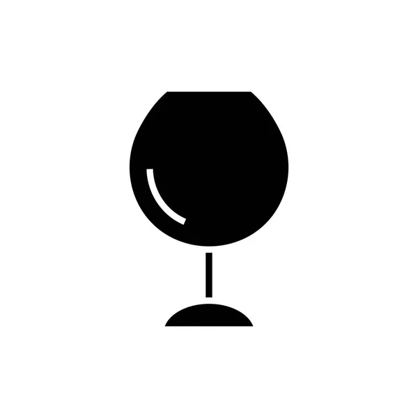 Verres à vin icône, illustration vectorielle, signe noir sur fond isolé — Image vectorielle