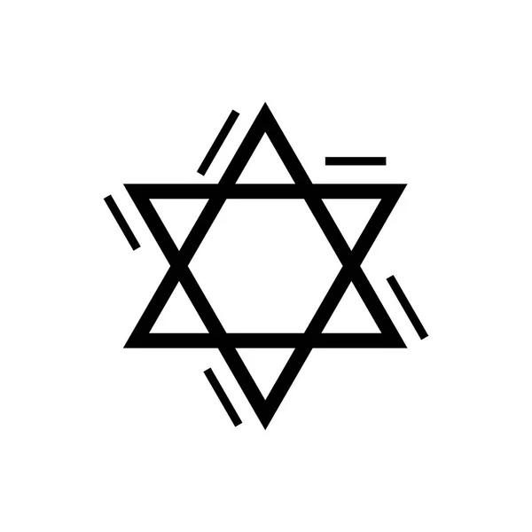 Зірка Девідс єврейська ікона, векторна ілюстрація, чорний знак на ізольованому фоні — стоковий вектор