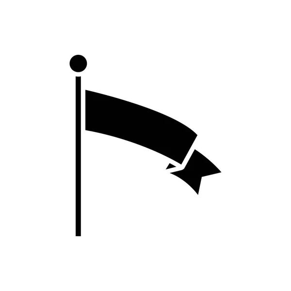 アチーブメント アイコンのフラグ、ベクトル分離の背景に黒の図記号 — ストックベクタ