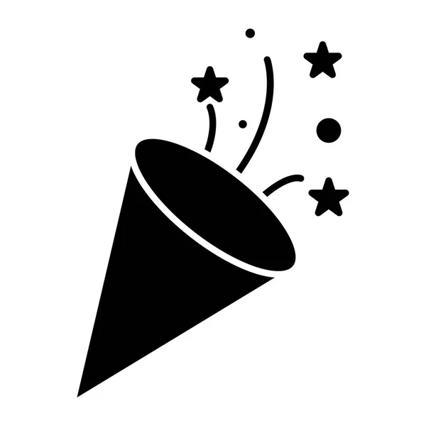 Aleta - icono de petardo, ilustración vectorial, signo negro sobre fondo aislado — Vector de stock