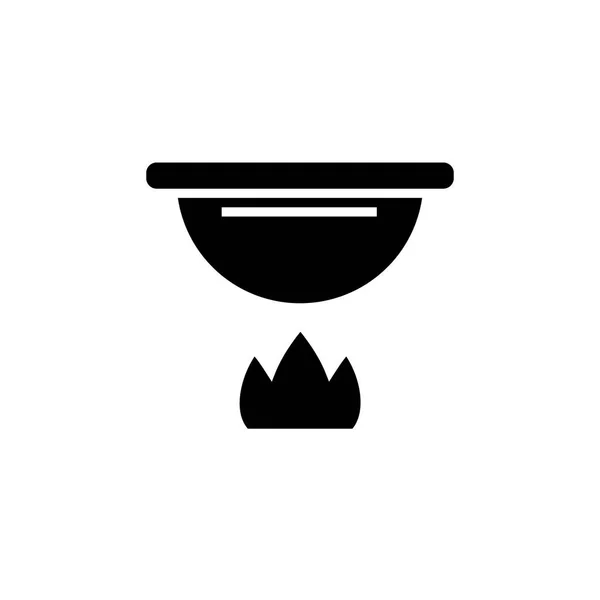 Icône de fondue, illustration vectorielle, signe noir sur fond isolé — Image vectorielle