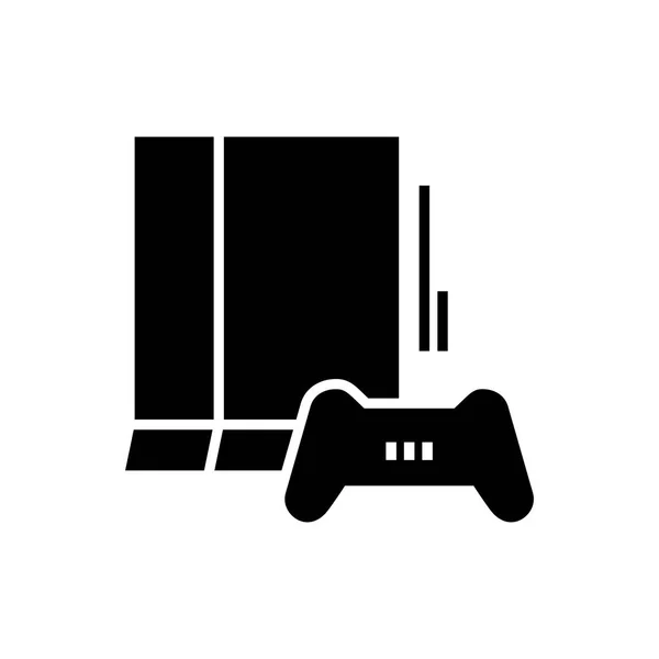 Jogo console-10 ícone, ilustração vetorial, sinal preto em fundo isolado — Vetor de Stock