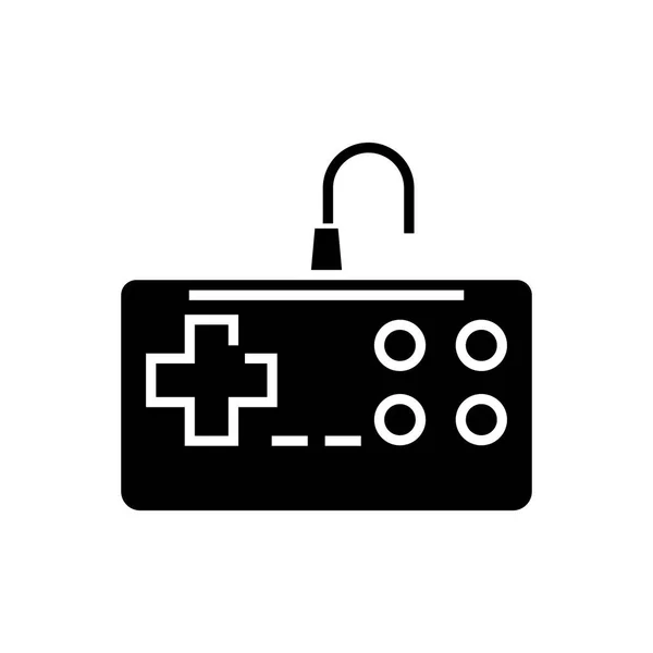 Ícone gamepad, ilustração vetorial, sinal preto no fundo isolado —  Vetores de Stock
