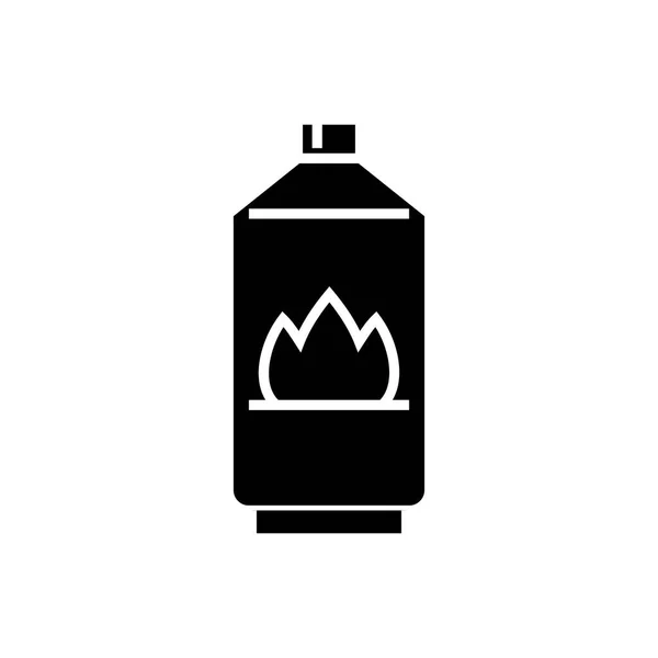 Icona a gas, illustrazione vettoriale, segno nero su sfondo isolato — Vettoriale Stock