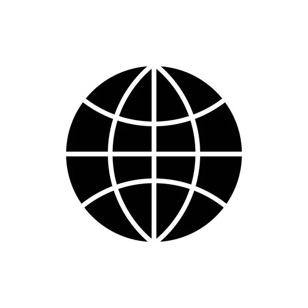 Ícone globo, ilustração vetorial, sinal preto no fundo isolado — Vetor de Stock