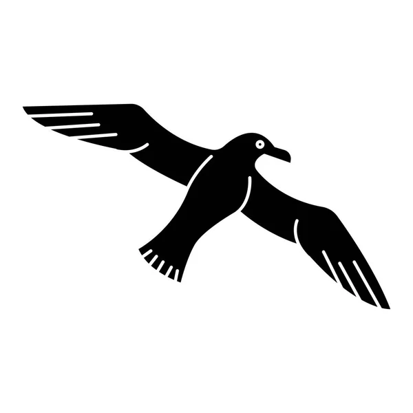 Gaviota - icono de gaviota, ilustración vectorial, signo negro sobre fondo aislado — Archivo Imágenes Vectoriales