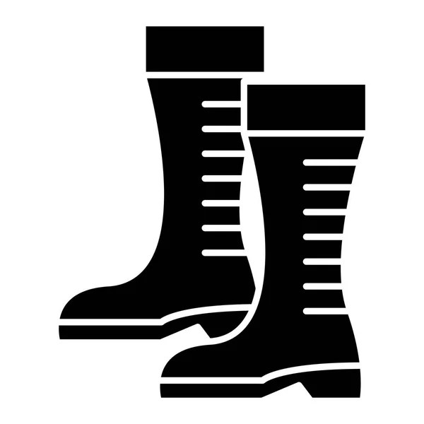 Icono de gumboots, ilustración vectorial, signo negro sobre fondo aislado — Vector de stock