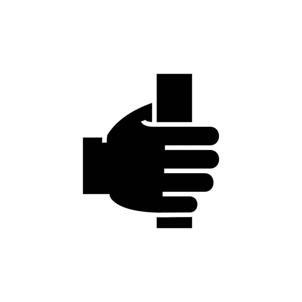 Hand met pictogram, vectorillustratie, zwarte teken op geïsoleerde achtergrond — Stockvector