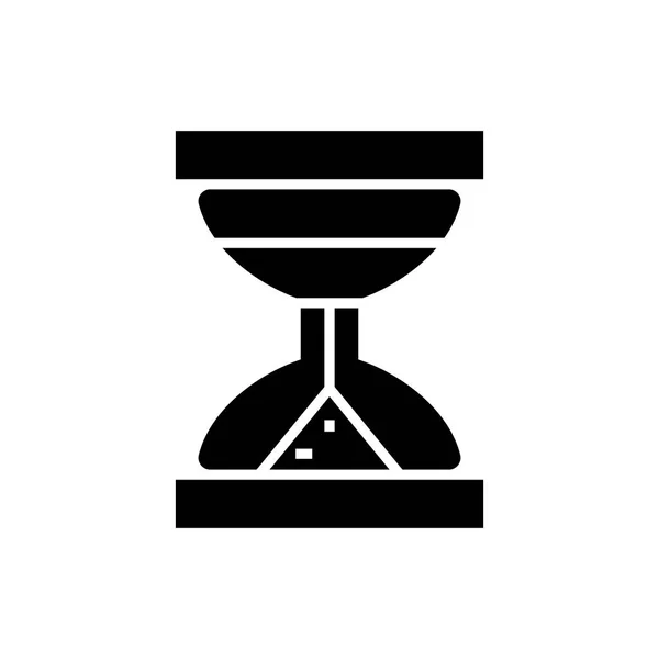 Icono reloj de arena, ilustración vectorial, signo negro sobre fondo aislado — Vector de stock