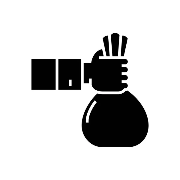 Inversión - patrocinador - icono de financiación, ilustración vectorial, signo negro sobre fondo aislado — Vector de stock
