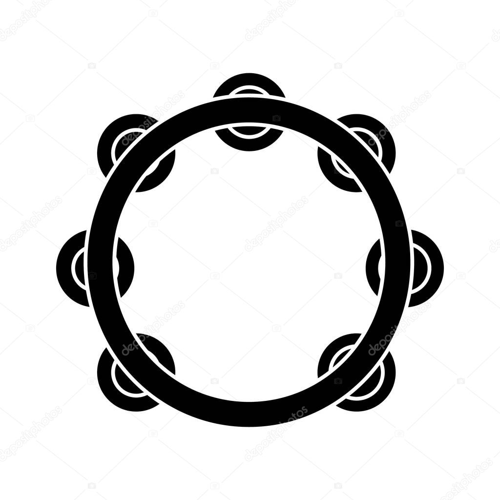tambourine icon, vector illustration, black sign on isolated background