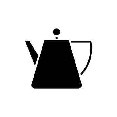 su ısıtıcısı çay - çay spot kutsal kişilerin resmi, vektör çizim, izole arka plan üzerinde siyah işareti