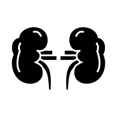 kidneys icon, vector illustration, black sign on isolated background clipart