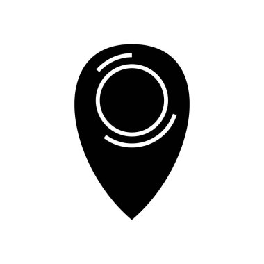 Yerel işaretçi simgesi, vektör çizim, izole arka plan üzerinde siyah işareti