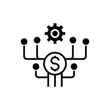 geliştirme simgesi pazarlama, illüstrasyon, siyah işareti izole arka plan üzerinde vektör