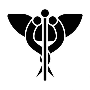 Tıp işareti simgesi, vektör çizim, izole arka plan üzerinde siyah işareti