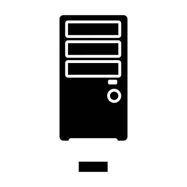 ağ sunucusu simgesi, illüstrasyon, siyah işareti izole arka plan üzerinde vektör