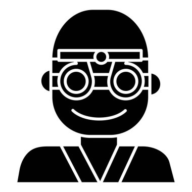 Göz - göz - göz doktor simgesini, vektör çizim, izole arka plan üzerinde siyah işareti