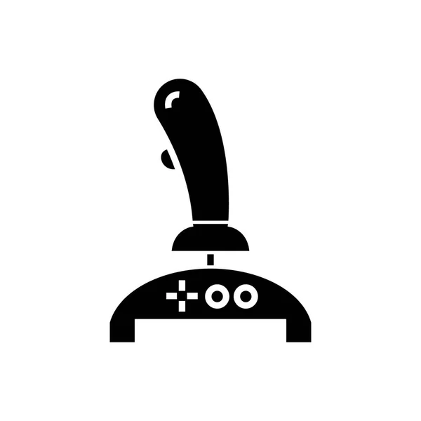 Joystick icono, ilustración vectorial, signo negro sobre fondo aislado — Vector de stock