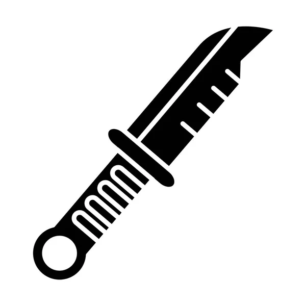 Icono del cuchillo, ilustración vectorial, signo negro sobre fondo aislado — Archivo Imágenes Vectoriales