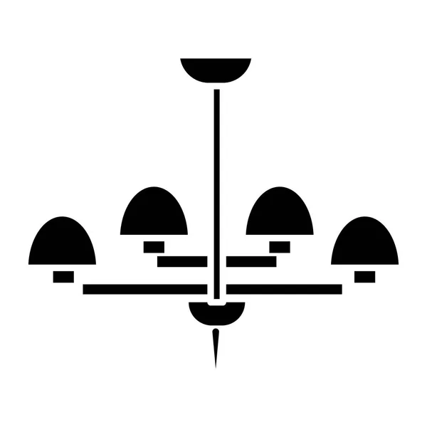 Lamba tavan sutyen simgesi ışık, illüstrasyon, siyah işareti izole arka plan üzerinde vektör — Stok Vektör