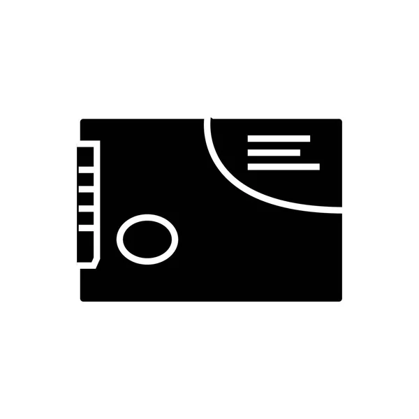 Иконка карты памяти ssd, векторная иллюстрация, черный знак на изолированном фоне — стоковый вектор